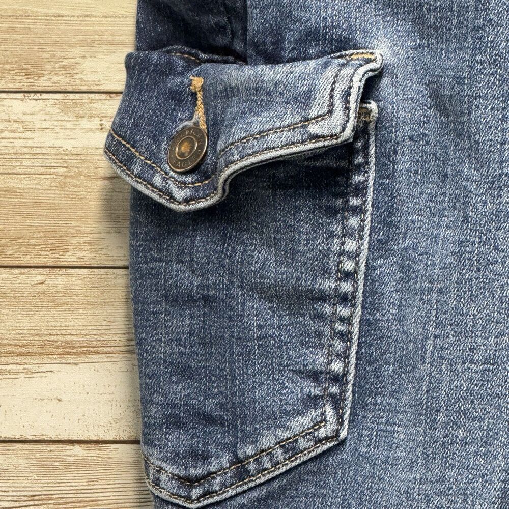 American Eagle Kick Boot Jeans Womens 16 Stretch Medium Wash Cargo 35x28.5 - Picture 3 of 16